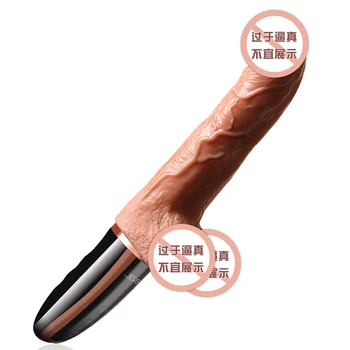 Automatinis Teleskopinis Dildo Vibratorius Šildymo Realistiškas Penis Penis G Spot Vibratorius Klitorio Stimuliatorius Sekso Mašina Moteris