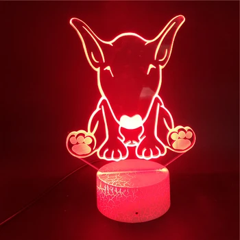Išmaniųjų Telefonų Kontrolės Bull Terjeras Augintiniai, Šunų, Gyvūnų kūdikių Dovanų Animacinių filmų stalo Lempos Naktiniai Tiesiogiai Tiekimo Dropship LED Šviesos Naktį