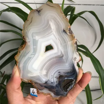 Natūralus Dryžuotas Agatas kristalų plokštė taško gydymo atostogų dovanų