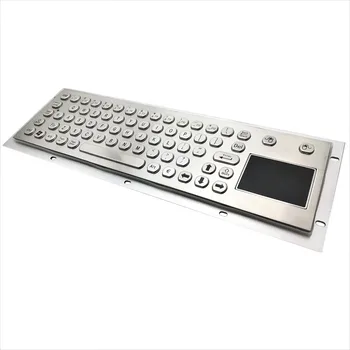 66 klavišus ir mygtukus, Šešiakampis keycap vandeniui metalinis kioskas nerūdijančio plieno plokštė klaviatūra su touchpad arba juoda electroplated spalva