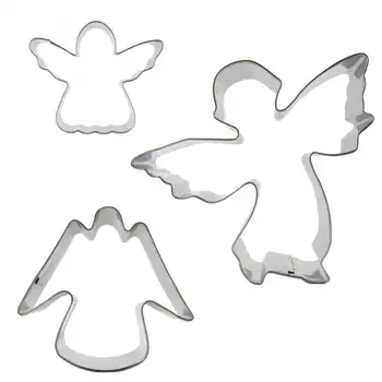 Trys Angelas formos sausainių pjovimo formų, kepimo įrankiai, tortas dekoravimo minkšti saldainiai įrankiai.