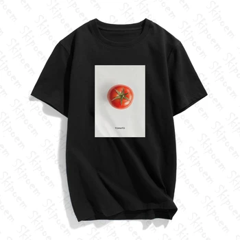 Vaisių Meno Pomidorų Marškinėliai Moterims Punk, Gothic Kawaii Korėjos Stilius Derliaus Medvilnės Trumpomis Rankovėmis Plius Dydis Marškinėliai, Femme Streetwear