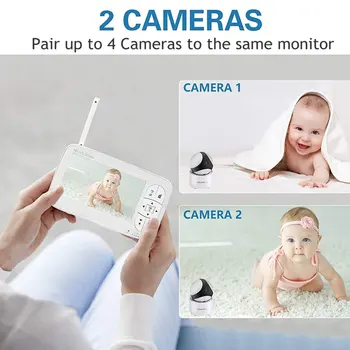 5 colių HD Video Baby Monitor dvipusis Garso Ryšys Kūdikiams, auklės Muzikos Lopšinė Melodija Vaikų Saugumo Kūdikių Stebėjimo Kameros
