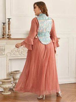 2020 m. Dubajaus Abaja Ilgos Suknelės Musulmonų Moterims Siuvinėjimo Plius Dydžio Elegantiškas Mados Siūlėmis Ramadanas Suknelė