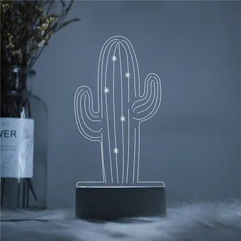 Kaktusas Kaktusai Dykumos Augalai Meksika LED 3D Akrilo Naktį Lempos Šviesos Šviesulys su Paliesti ir Tolimosios Žibintų Šviesos Vaikai Apdaila