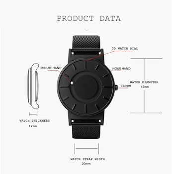 2020 m. Naujas Stiliaus Laikrodžių Vyrams EUTOUR Magnetinis Parodyti Naujoves Laikrodžius Mens Nylon Dirželis Kvarcas Žiūrėti Mados Erkek Kol Saati