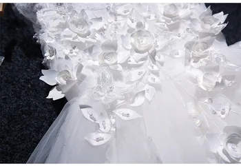 Baby Girl Gėlių Vestuvių Bridesmaid Suknelę vaikai Šalis Balta Princai Suknelė Zawalcowany Appliques Krikštynų Suknelė vestidos de fiesta