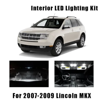10vnt Canbus Automobilių Reikmenys Baltas Interjeras, LED elektros Lemputes Paketo Komplektas Lincoln MKX 2007 2008 2009 Žemėlapį Dome Licencijos Lempos