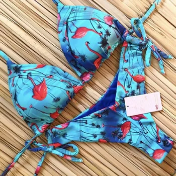 Seksualus Bikini 2020 Moterų maudymosi kostiumėlį Tvarstis Apynasrio Paplūdimio Dėvėti Maudymosi kostiumai Push Up maudymosi Kostiumėliai, Moterų Brazilijos Bikini Komplektas