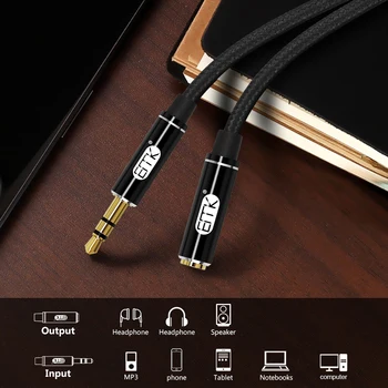 EMK 3.5 mm ilginamasis Kabelis, skirtas Huawei P20 lite Stereo Jack 3.5 mm Aux Kabelis-prailgintojas Ausinių Xiaomi Redmi 5 plius PC
