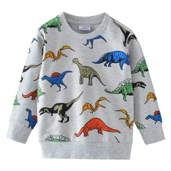 Naujas Berniukai Hoodies Palaidinės Rudenį, Pavasarį Berniuko, T-shirt Dinozaurų ilgomis Rankovėmis Animacinių filmų Gyvūnų Vaikai Outwear Vaikų Drabužiai