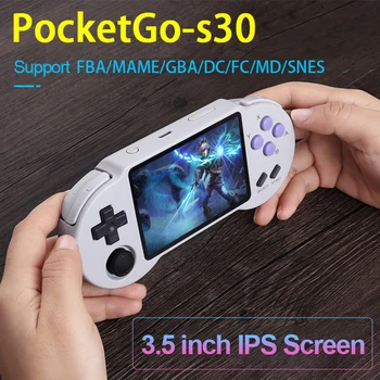 PocketGo S30 32/64/128GB Retro Nešiojamų Žaidimų Konsolės 3.5 colių IPS Built-In 3000/6000/10000 Vaizdo Žaidimai Įkrovimo Kišenėje Handh