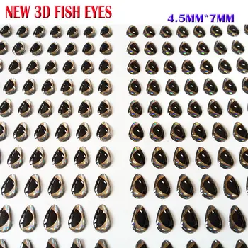 NAUJAS atvykimo 3d žuvies akis 2.3*4mm 3.5*5mm 5mm*5mm, 6mm*7mm 4size pasirinkti 500pcs/daug