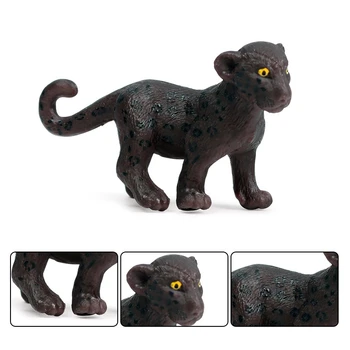 Pažinimo Žaislas Modeliavimas Black Panther Šeimos Kolekcijos Žaislas Plastiko Gyvūnų Statinio Kietas Laukinių Gyvūnų Žaislas Vaikams