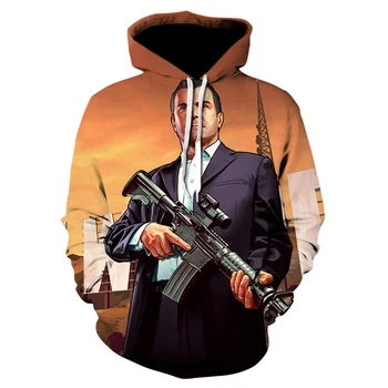 Mados 3D hoodies Anime Striukė Grand Theft Auto Žaidimo GTA 5 Dizaineris Garsaus Prekės ženklo Vyrų mados Kailis Juokinga hoodie vyrų drabužiai.