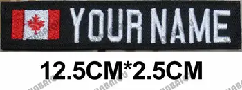 Siuvinėjimo custom patch Kanados Vėliava Užsakymą Pasirinktinį Pavadinimą juostos pleistras Kablys ir kilpa Multicam Žalia ACU Black AS FG Tan