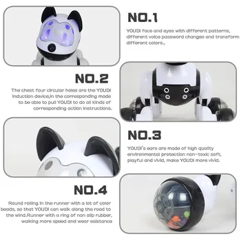 Balso Kontrolė Balso Aktyvuota Robotas Šuo Elektroninių Žaislų Interaktyvus Šuniškas Robotas Šuniukas Muzikos LED Akis Mirksi Veiksmų Žaislas