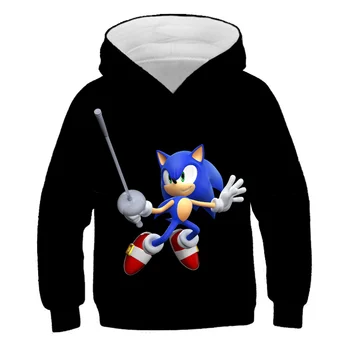 Super Sonic The Hedgehog Hoodies Vaikų Berniukų Megztiniai Megztinis 3D Spalvinga Cosplay Kostiumų Bamblys Merginos Komplektai