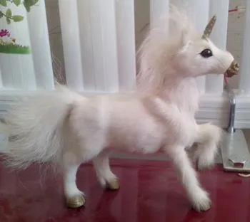 Naujas mielas modeliavimas balto žirgo žaislas imituoja Pegasus lėlės dovana, apie 18x18cm