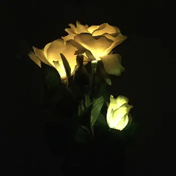 3 LED Šviesos Lauke Saulės energija Varomas Vandeniui Rožių Gėlių Kuolo Lempa Sode Kieme ant Vejos ir Kelio