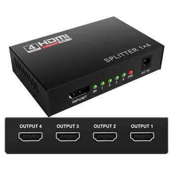 HDMI Splitter 3d 1080p HDCP 1 4 Išėjimo Galia Signalo Stiprintuvas HDMI Adapteris