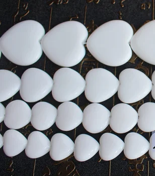 Balto porceliano agates širdies formos, karoliukai 15inch vienam kryptis ,Didmeninė, 