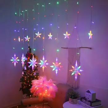 HUIRAN LED Užuolaidų Žibintai Linksmų Kalėdų Papuošalai Namų Dekoro 2020 Navidad Noel LED Pasakų Žibintai, Kalėdos, naujieji Metai 2021