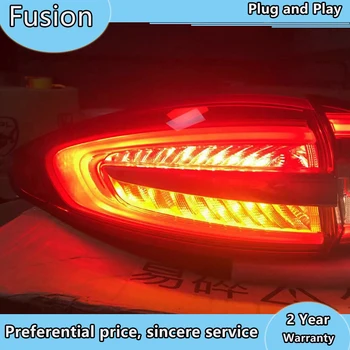 Automobilio Stilius Uodegos Šviesos Atveju Ford Fusion Žibintai 2017-2019 Mondeo LED Uodega Lempos Galinis Žibintas DRL+Stabdžiu+Parko+signalinė lemputė