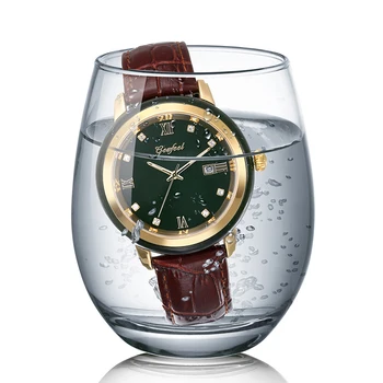 Jade Laikrodžiai vyriški Tamsiai Žalios spalvos Ciferblatas Kalendoriaus Rodymas Automatinis Kvarcinis laikrodis su Sertifikato Odos Dėžutė Relogio Masculino 2020 m.