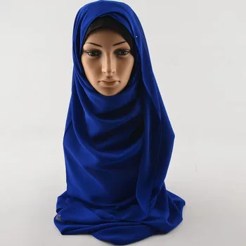 Moteris Aukštos Kokybės Burbulas Šifono skara,musulmonišką hidžabą,vientisos Spalvos Momentinių Šaliai,kaklaskarės, Paplūdimio Hijab Foulard Musulmonų Kaklaskarės 30 spalvų