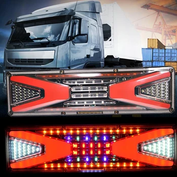 2vnt Universalus 24V LED Automobilių Sunkvežimių Galiniai Šviesos Perspėjimas Žibintai, Galiniai Žibintai Vandeniui Uodegos šviesos Namelius autobusai, Mikroautobusai