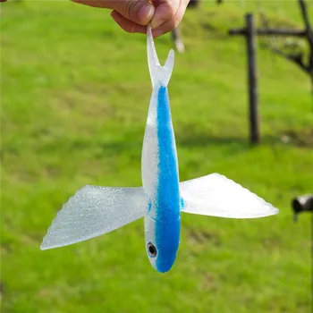 21cm 124g Bionic Flying Fish Dirbtinis Žvejybos Masalas Jūros vandenį, Masalas Valtis Velkamosiomis Tuno, Skumbrės Minkšti Jaukų, Žvejybos Reikmenys