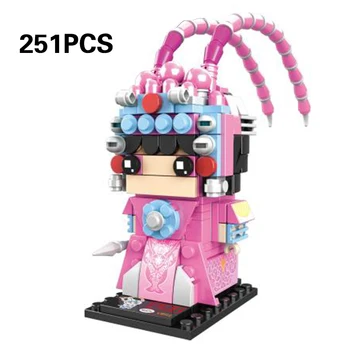 4pcs/set Kinija, Pekino Operos Dan ragų Dandan Tsing Blokai Klasikinis Aikštėje galvos plytų Brickheadz Duomenys Žaislas Vaikams