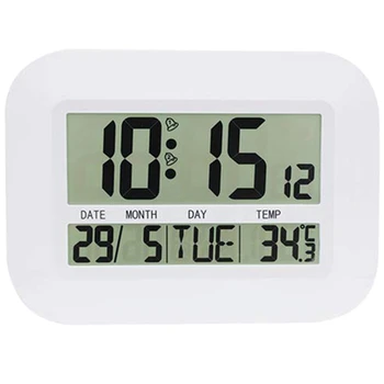 Skaitmeninis Sieninis Laikrodis su baterijomis, Paprastas, Didelis LCD Žadintuvas Temperatūra Kalendoriaus Datos Dieną, Home Office
