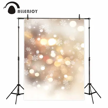 Allenjoy Kalėdų žiemos bokeh Aukso šalis nuotrauka fone tuščia dėmės blizgučiai snaigės blizga kūdikių fotografija backdrops