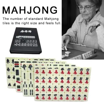 144 Plytelės Mah-Jong Nustatyti Juokinga Tradicinę Kinų Mahjong Kortų Žaidimai Įtempių, Žaislų, Nešiojamas su Dėžutė Šalies Šeimos