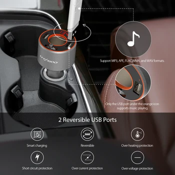 Belaidžio 4.2 FM Siųstuvas Stereo garsiakalbis Automobilinis Rinkinys Flash Drive, MP3 Grotuvas 80W Cigarečių Degiklio Lizdą 3.1 Automobilinio Įkroviklio