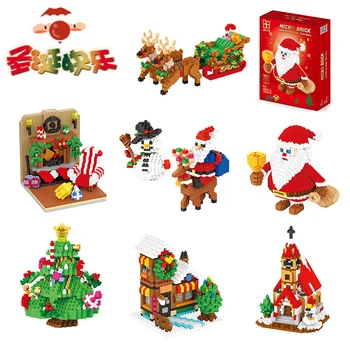 7 Stilius Baby Blokai Kalėdų Serijos Blokai Žaislų Rinkinys Santa Sniego Berniukų, Mergaičių Naujųjų Metų Gimtadienio Dovanos