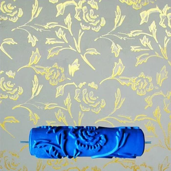7inch 3D gumos sienos dekoratyvinis dažymas voleliu, raštuotas roller sienų apdailos įrankiai be rankenos rankena, rožių voleliu,110C