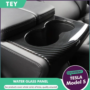 TEY Tesla model S X nekilnojamojo anglies pluošto vandens puodelio laikiklis dekoratyvinis blizgučiai ir Galiniai šalinamo oro lipdukas modifikuotas