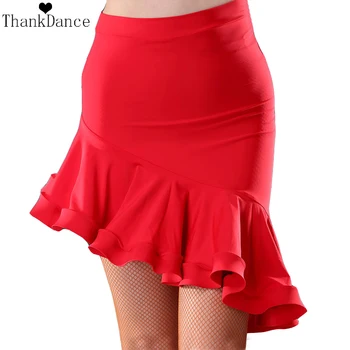 Nereguliarus Lotynų Šokių Sijonas Moterims Lotynų Kostiumas Raudona Juoda Lotynų Sijonas Samba Tango Nereguliarus Šokių Suknelės Praktika