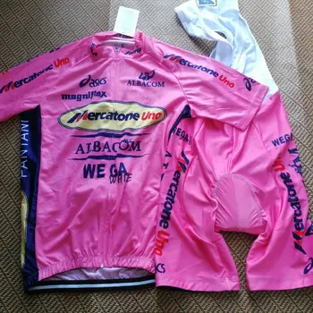 Retro Pro komandos Mercatone uno 2000 kelionė italijos rožinių dviračių džersis nustatyti vasaros orui MTB dviratį drabužių Ropa ciclismo gelio padas