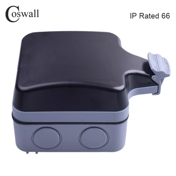 Coswall IP66 Neperpučiami ir Neperšlampami Lauko 16A ES Standartas Sieninis Elektros Lizdas Su Dual USB Įkrovimo lizdas 2.4 Produkcija