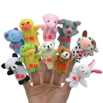 Naujas 12pcs Kinų Zodiako ženklų Gyvūnų, Animacinių filmų Biologinių Piršto Lėlių Pliušiniai Žaislai Lėlės Vaiką Kūdikio Naudai Pirštų Lėlės