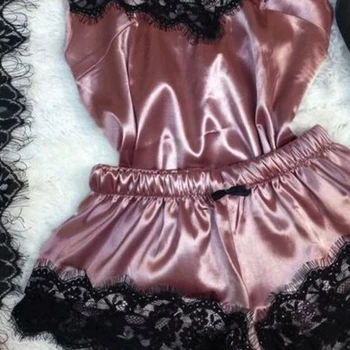 Seksualus apatinis Trikotažas moterims Šilko Nėriniai Sleepwear nustatyti, seksualus apatinis trikotažas nustatyti 2020 m. Mergina Seksualus Mados Nėrinių Lingerie Pagundai Babydoll karšto naujas