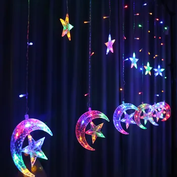 Atostogų Žiburiai Star Snaigės Lempos, Užuolaidos, LED String Žibintai Christams Dekoracijos Namų Kambarį, Vestuvių, Naujųjų Metų 2021 Dekoras