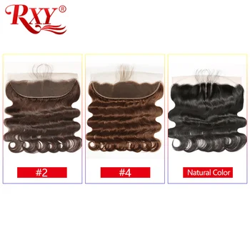 RXY Kūno Bangų Paketų Su Uždarymo Pre-nupeštos Brazilijos Žmonių Plaukų Pynimas Su Priekinės 13*4 ausies iki Ausies Remy Hair Extension