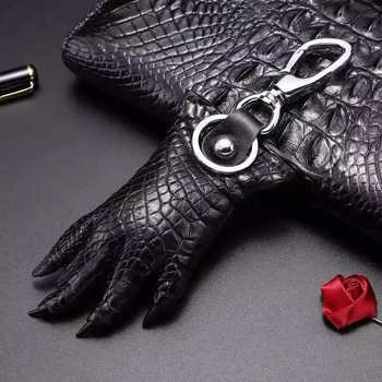 Natūralios Odos Krokodilas Leteną Apdailos Maišelio Ornamentas raktas žiedai specail pardavimas