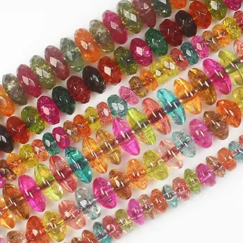 Didmeninė Multi-Color Kvarcas 4-9mm Rondelle Beads15