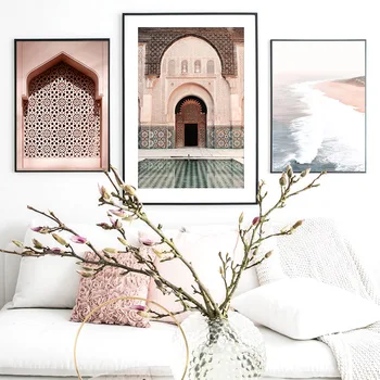 Marokas Durų Glodern Abstrakčiai Skysčio Lapų Šiaurės Plakatai Ir Spausdina Sienos Meno Tapybos Drobės Sienos Nuotraukas Gyvenimo Kambario Dekoro